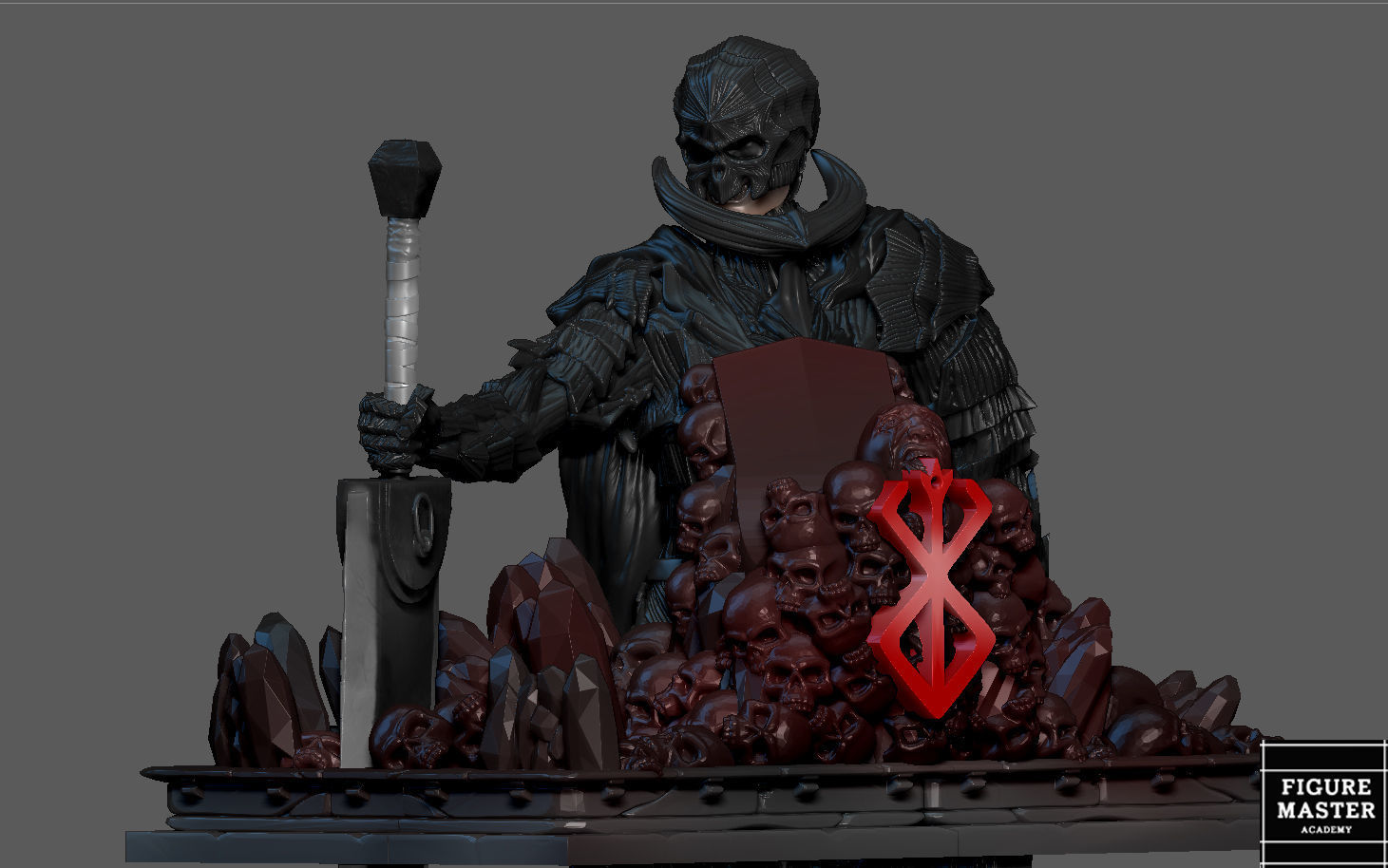 BERSERK GUTS PS4 PS5 CONTROLLER HOLDER ANIME FANTASY CHARACTER 3D print model_1