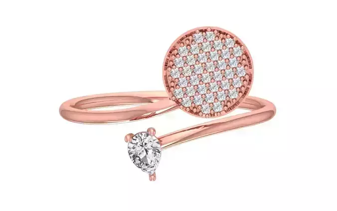 Solitaire Women Twist Band Ring 3D print model