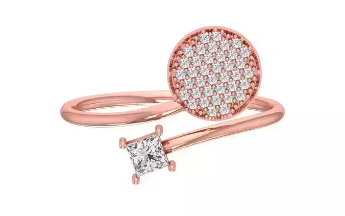 Solitaire Women Twist Band Ring 3D print model