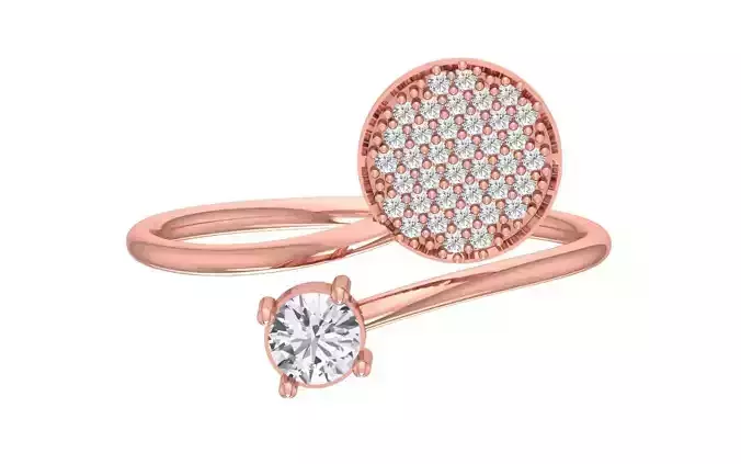 Solitaire Women Twist Band Ring 3D print model