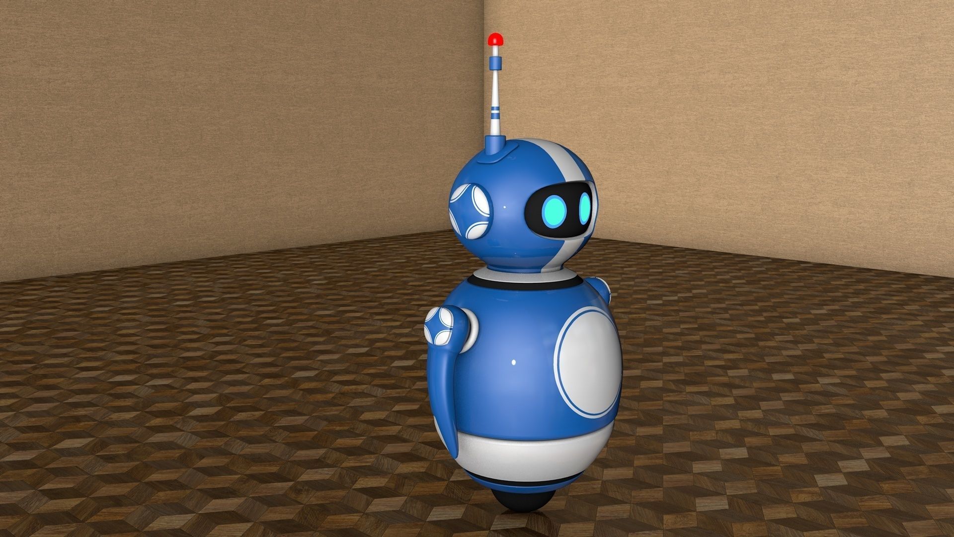 Robot with Rig 3D model_3