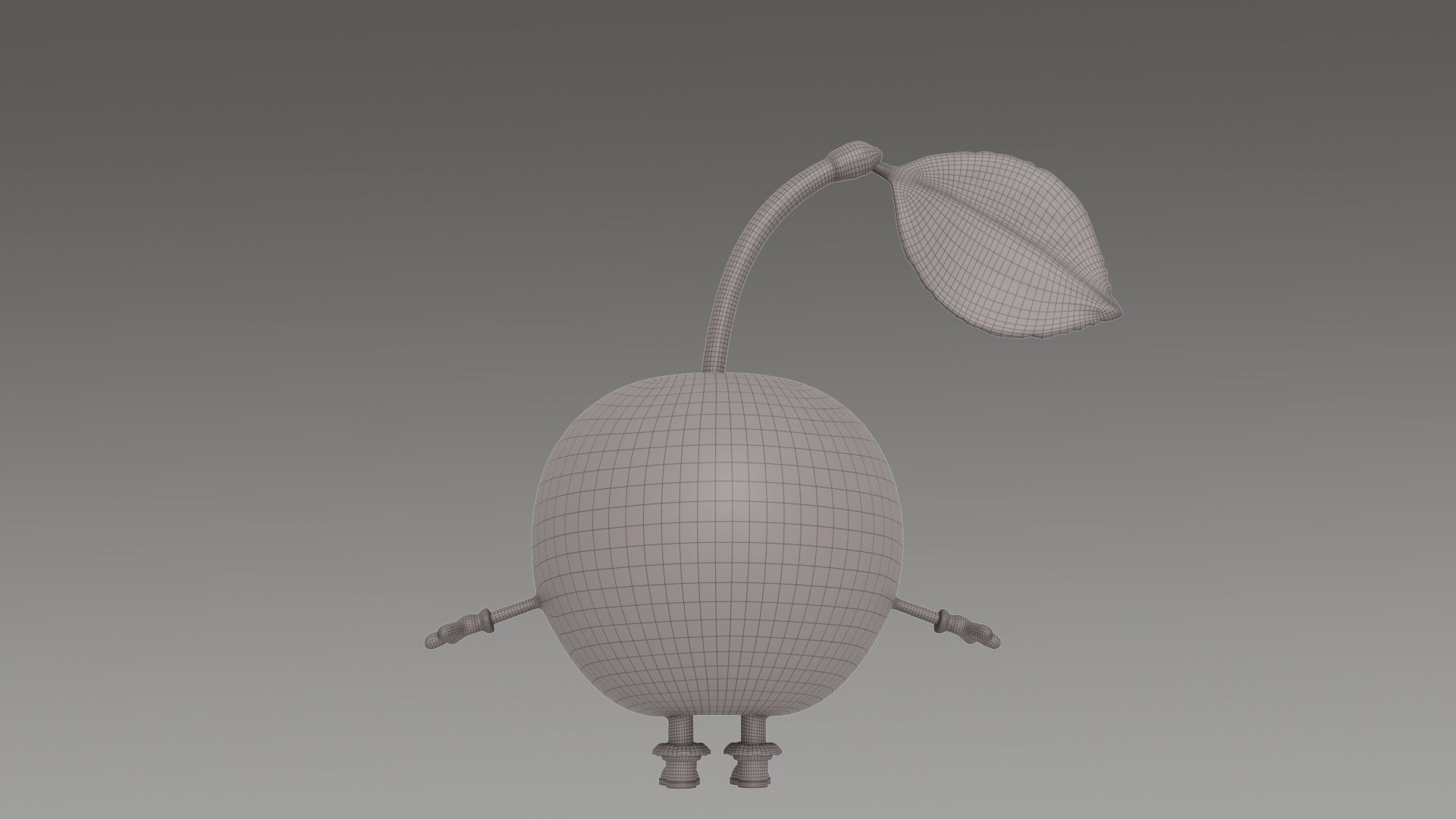 Cherry with leaves Low-poly 3D model_11