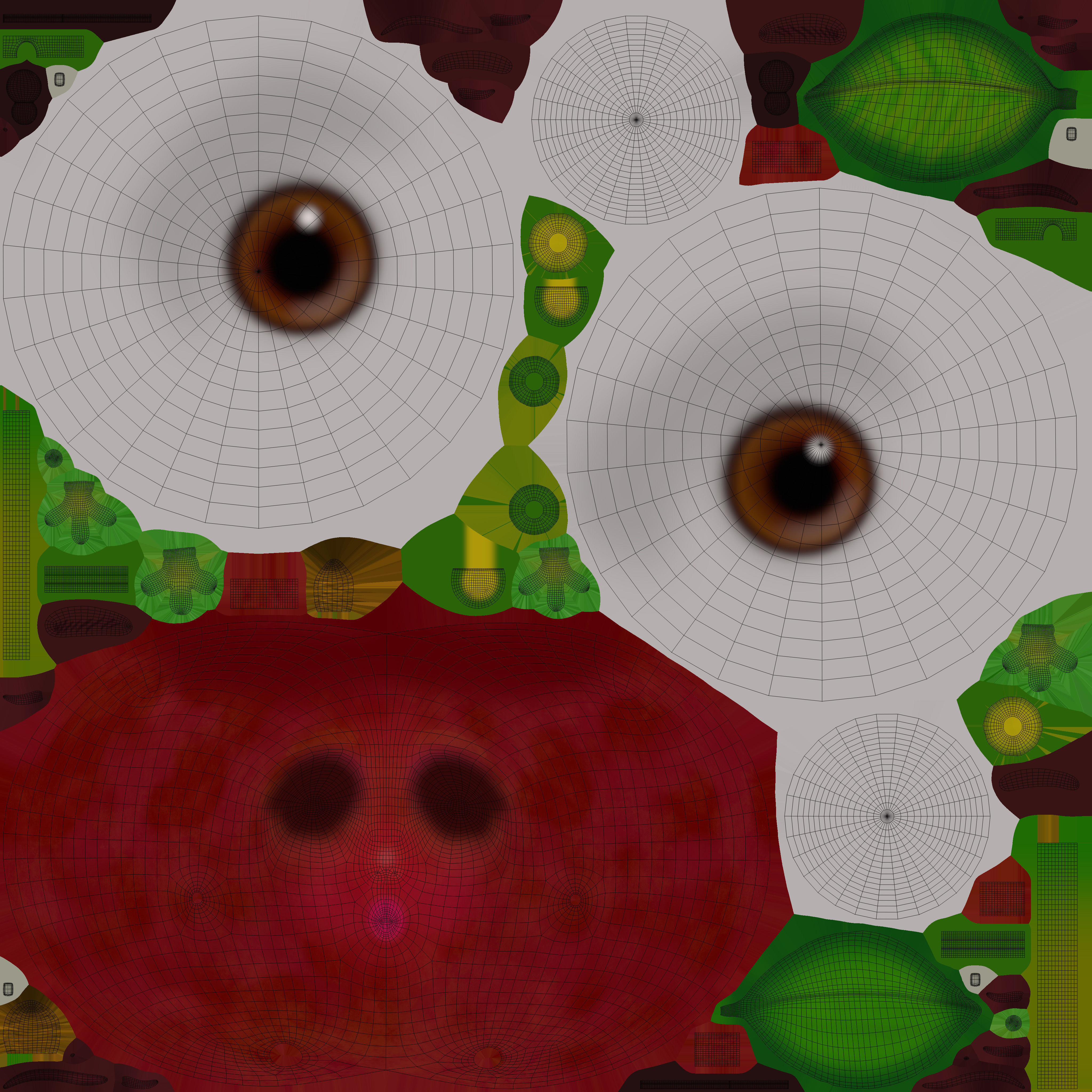 Cherry with leaves Low-poly 3D model_13