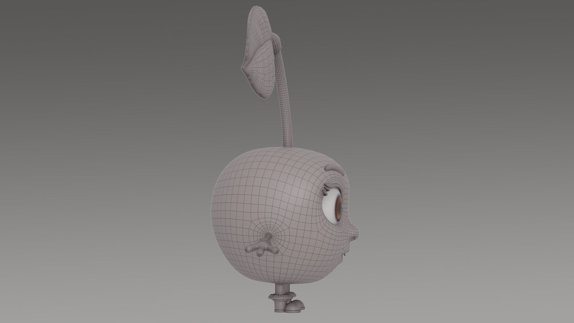 Cherry with leaves Low-poly 3D model_10