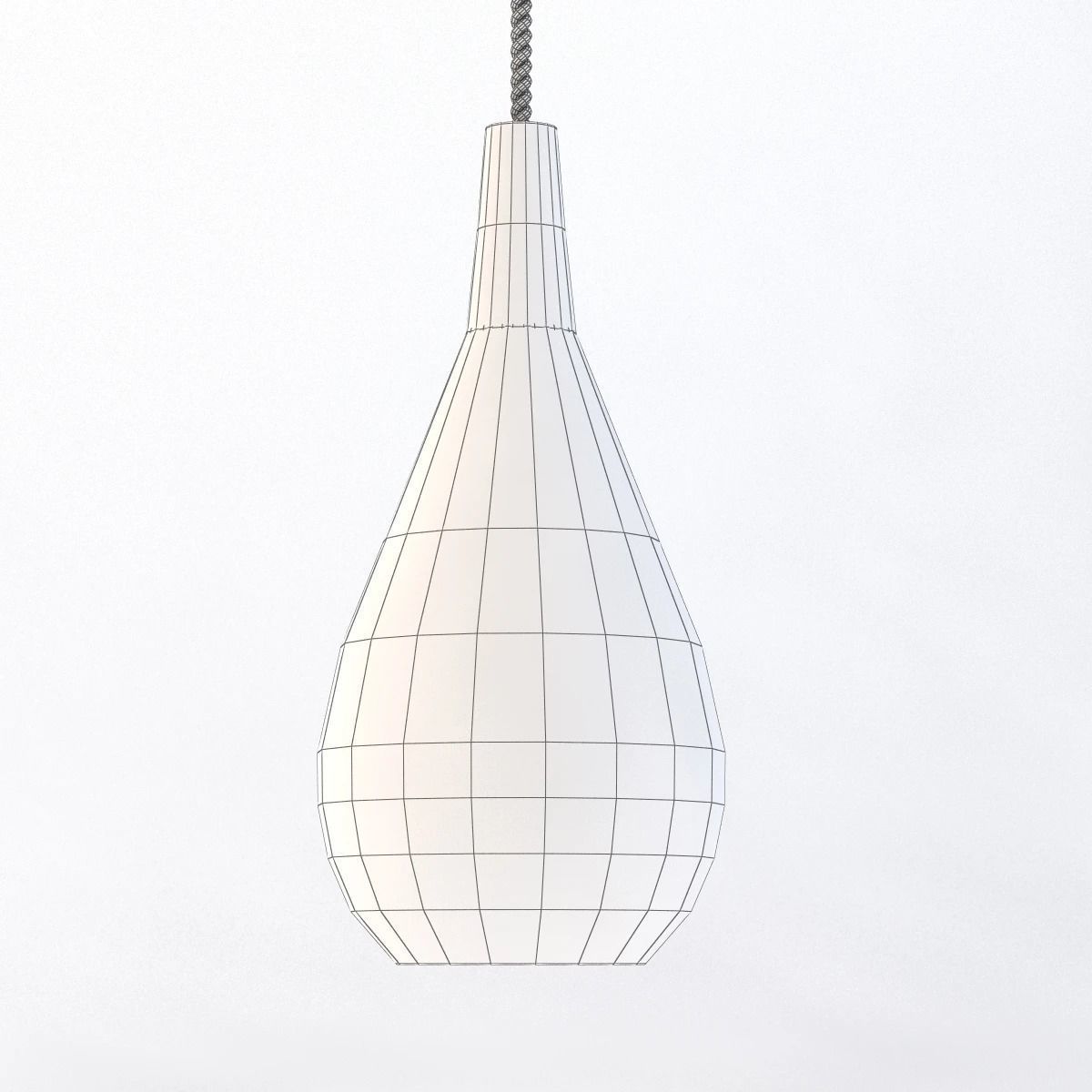 Petite Wood Drop Pendant Light 3D model_3