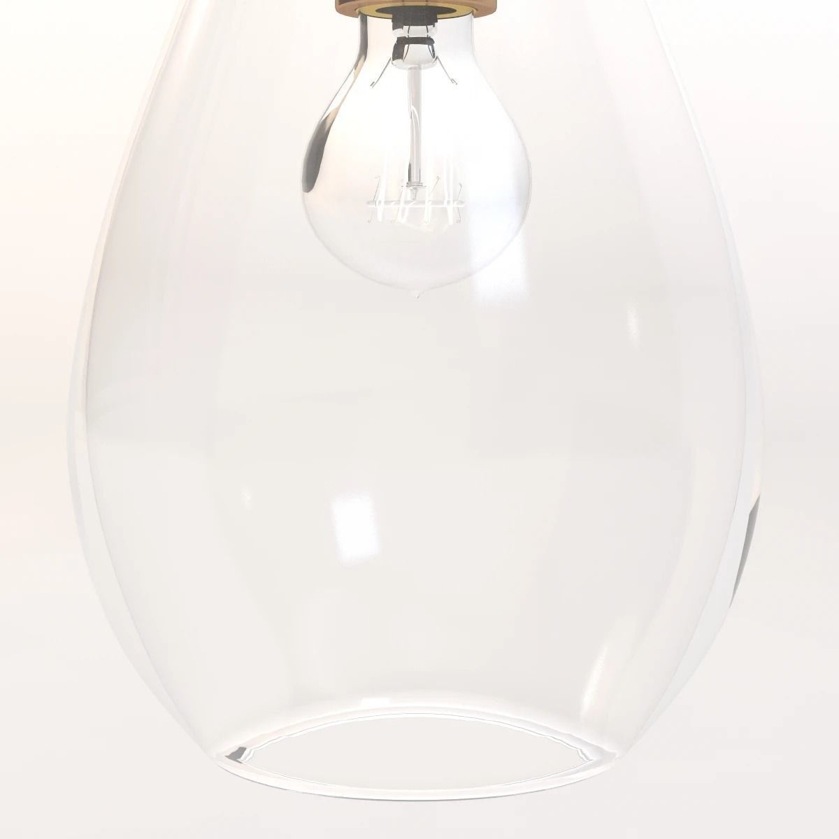 Petite Wood Drop Pendant Light 3D model_6