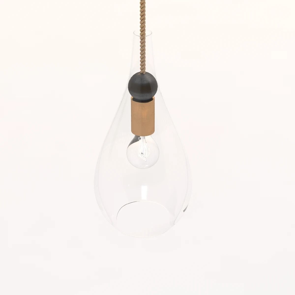 Petite Wood Drop Pendant Light 3D model_8
