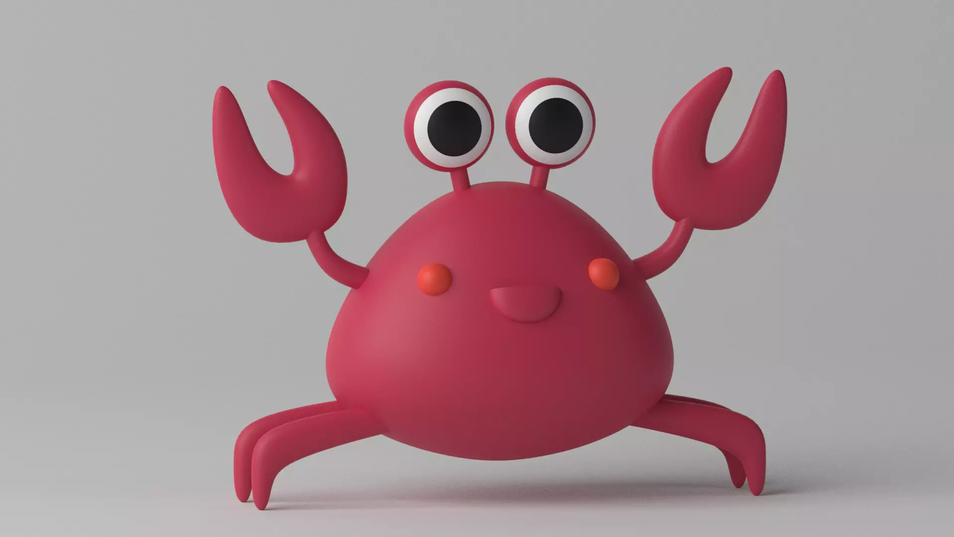 Cartoon Cute Little Crab Low-poly 3D model_0