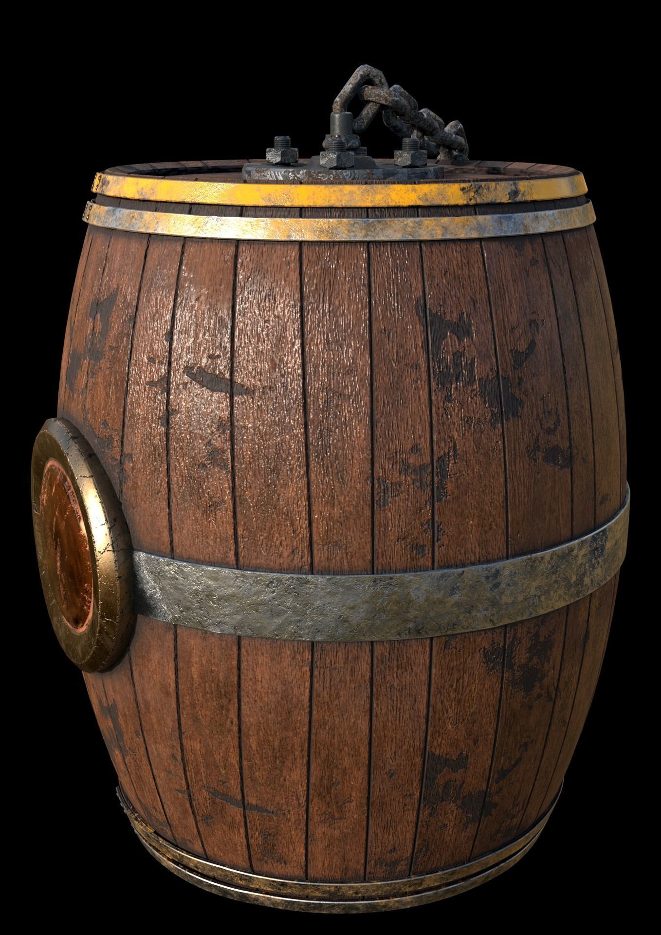 barrel po Low-poly 3D model_5