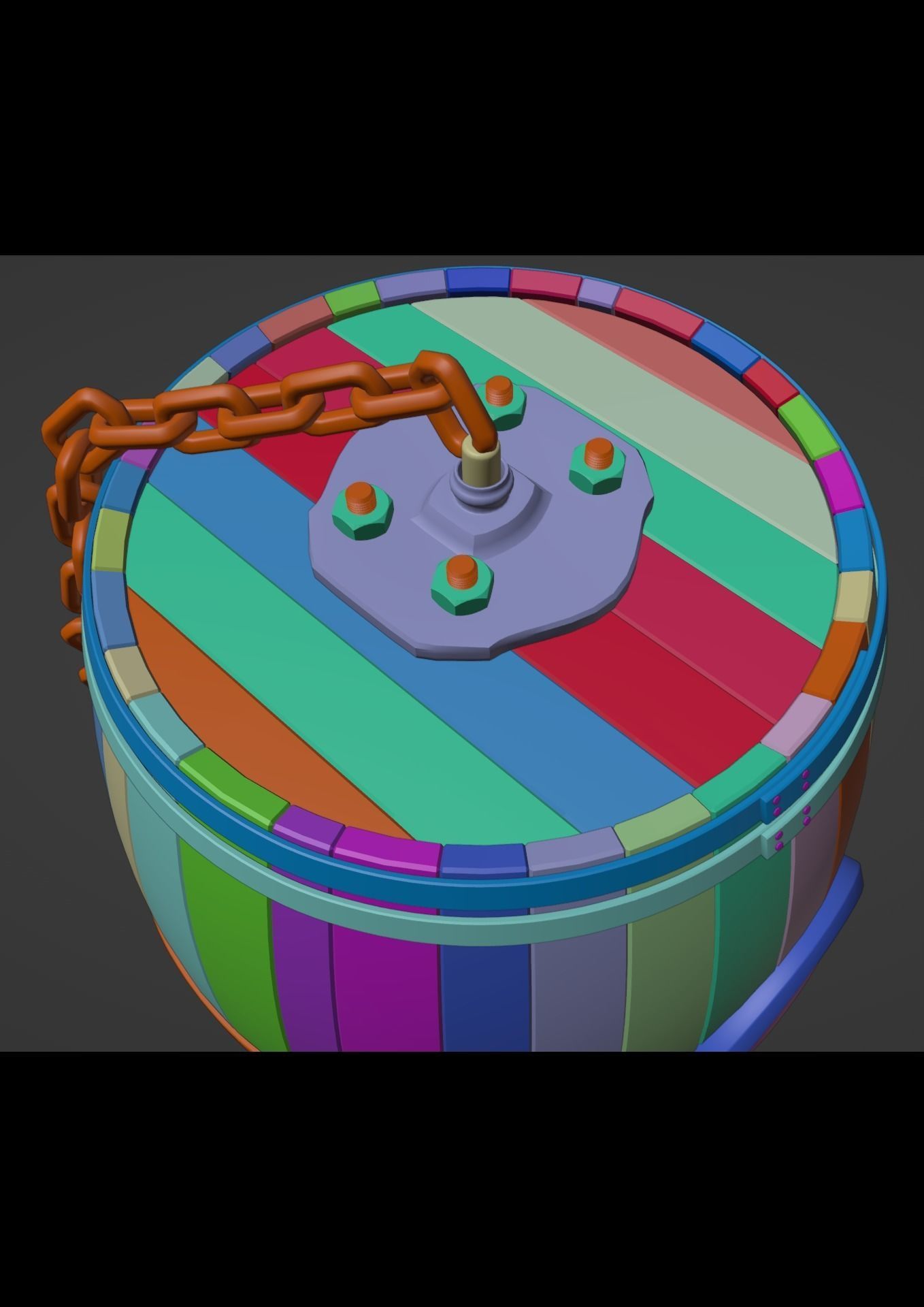 barrel po Low-poly 3D model_8