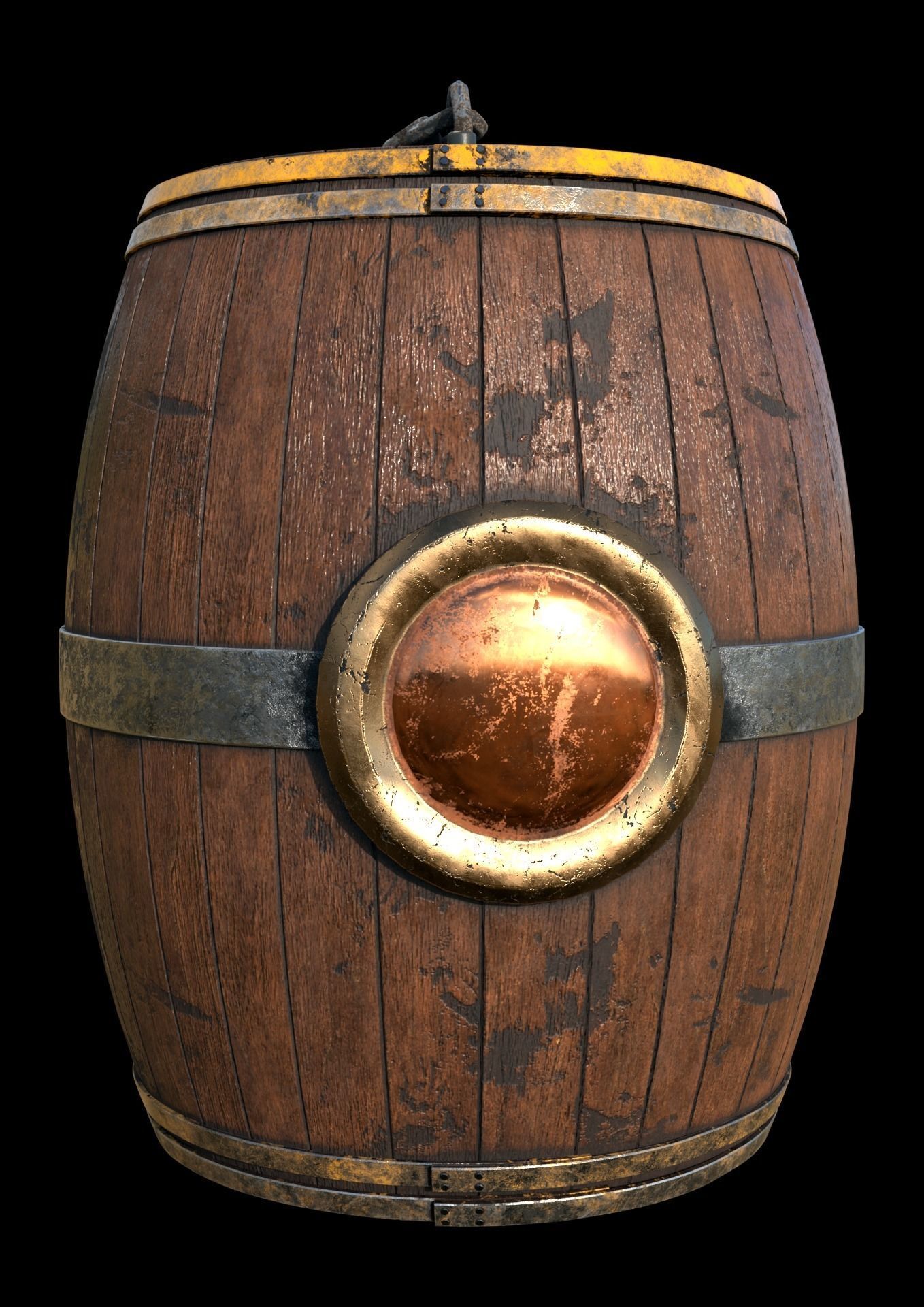 barrel po Low-poly 3D model_1