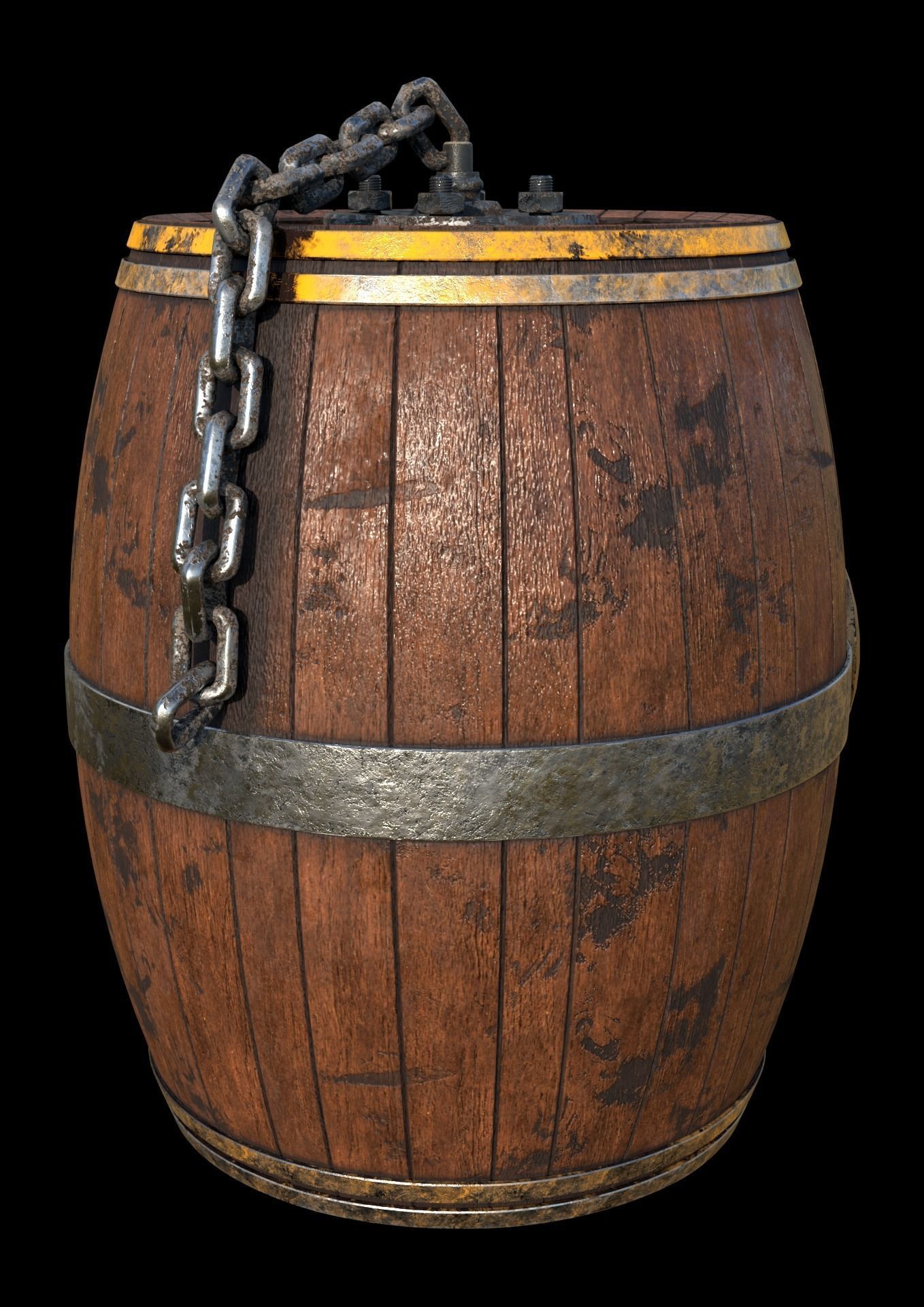 barrel po Low-poly 3D model_9