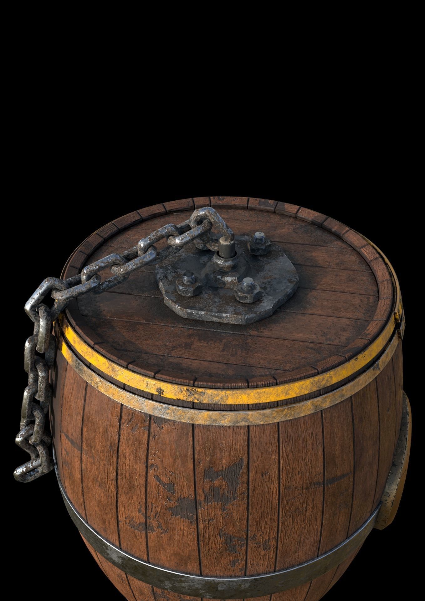 barrel po Low-poly 3D model_11