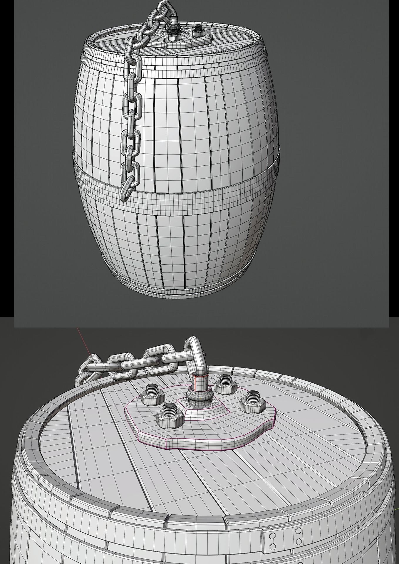 barrel po Low-poly 3D model_13