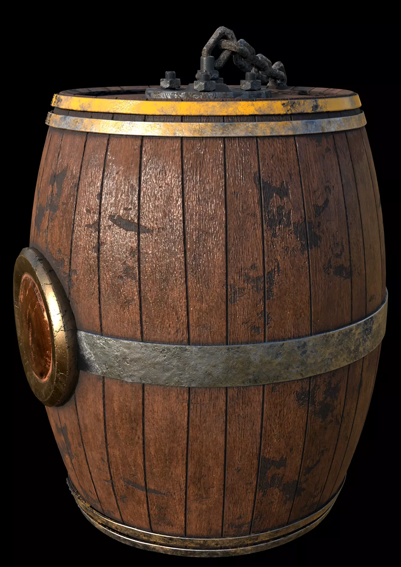 barrel po Low-poly 3D model_0