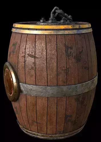 barrel po Low-poly 3D model