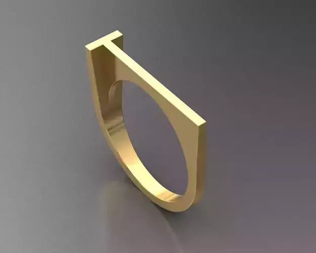 alphabet ring letter T 3D print model