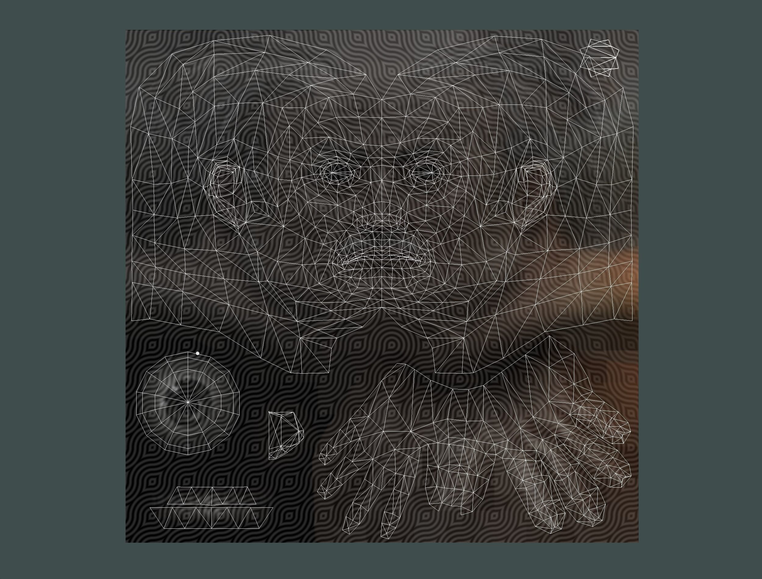 Old Man Professor Sweater Jacket Glasses Low-poly 3D model_17