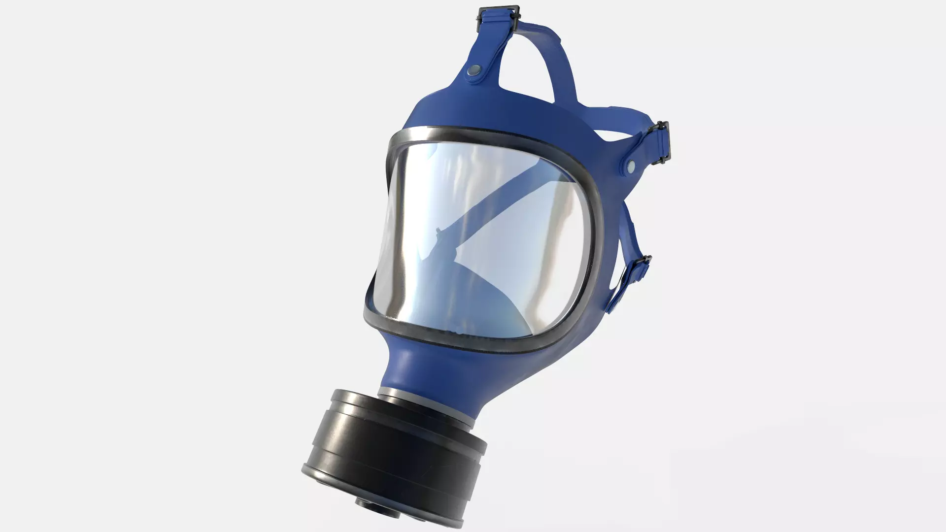 Gasmask gas mask Low-poly 3D model_0