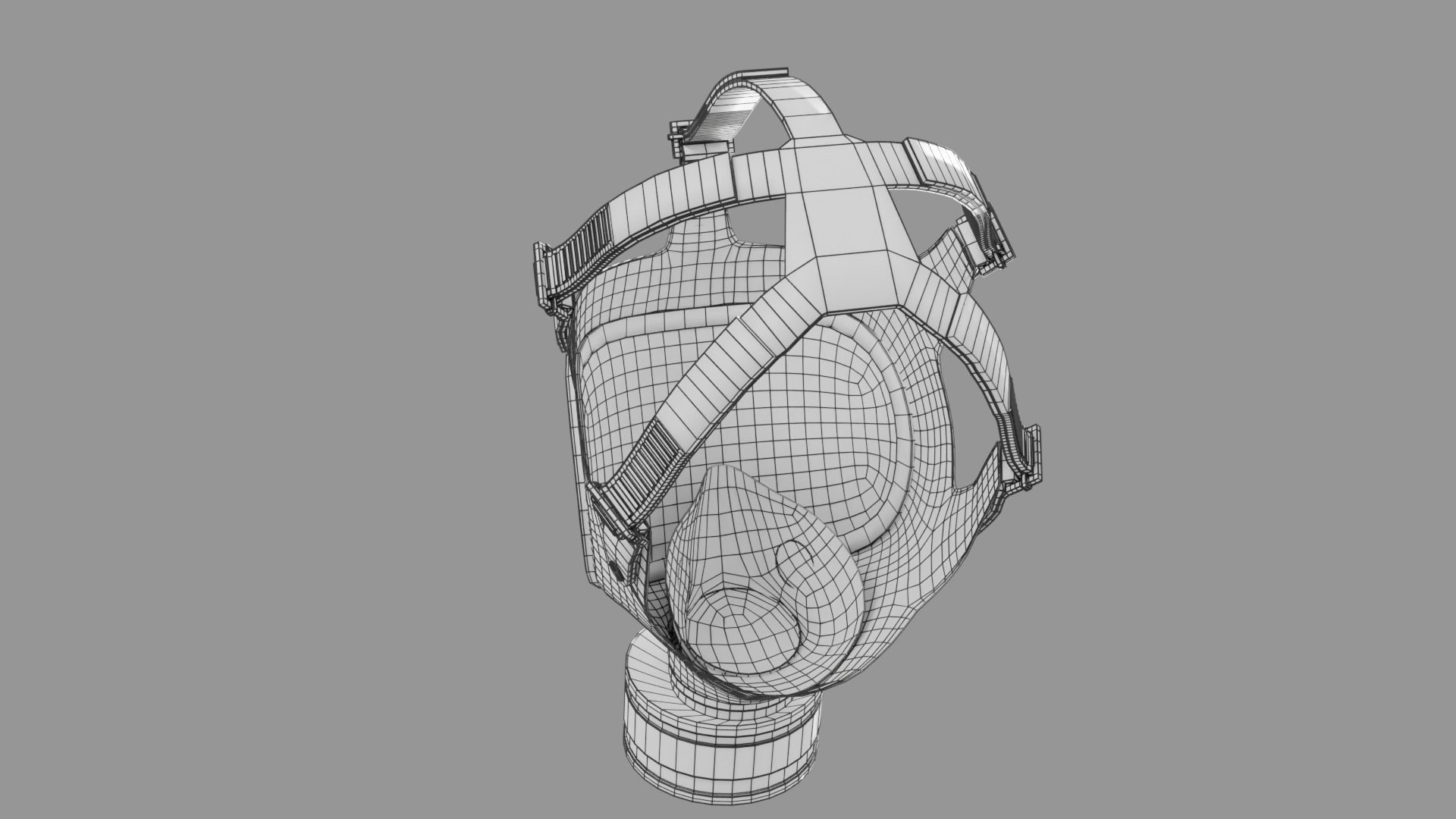 Gasmask gas mask Low-poly 3D model_11