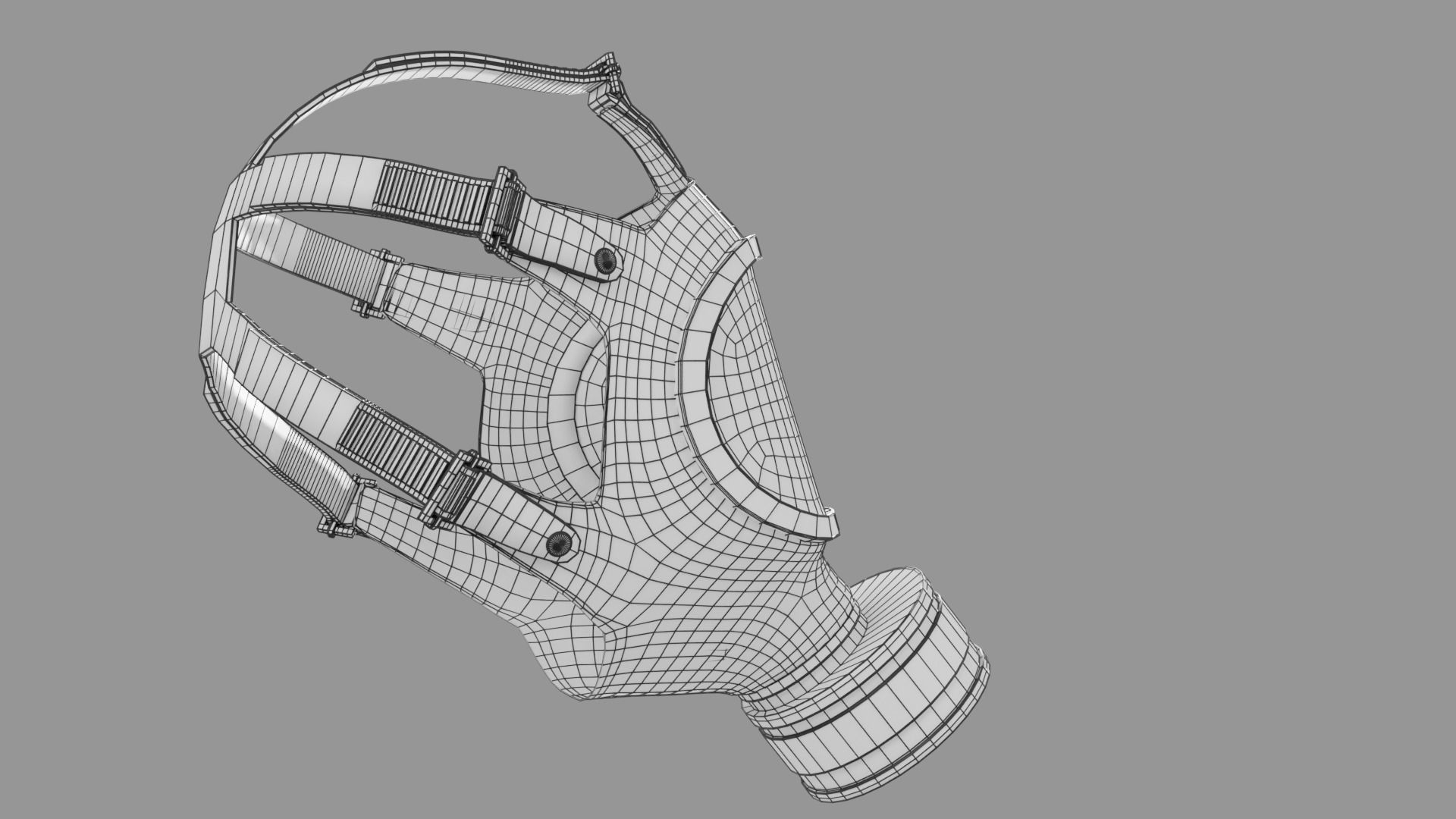 Gasmask gas mask Low-poly 3D model_12