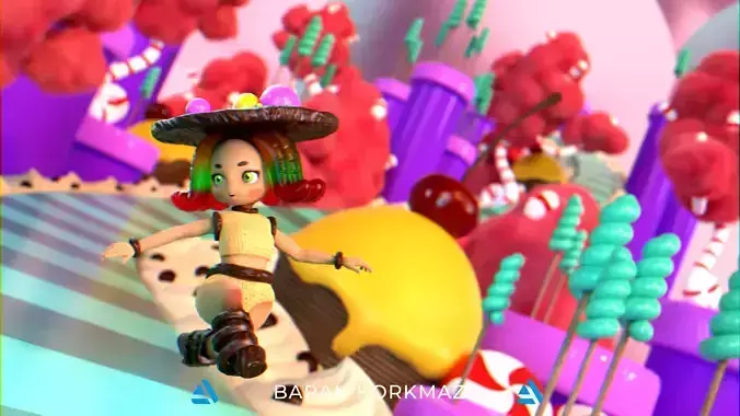 Candy Girl Low-poly 3D model