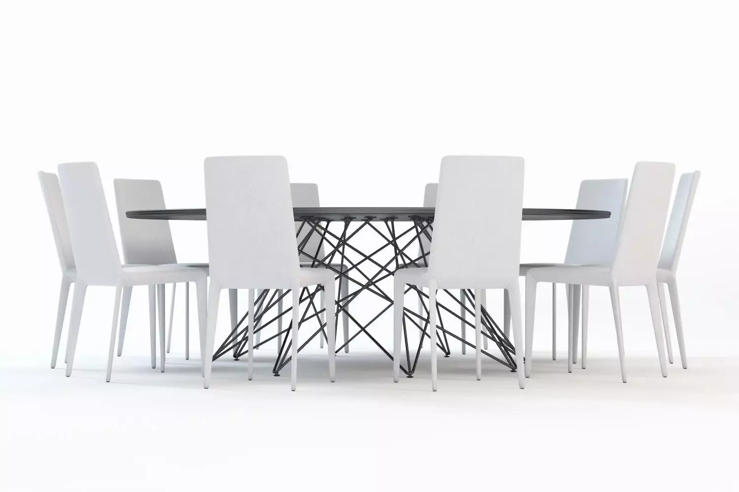 Octa Table With Chair 3D model_0