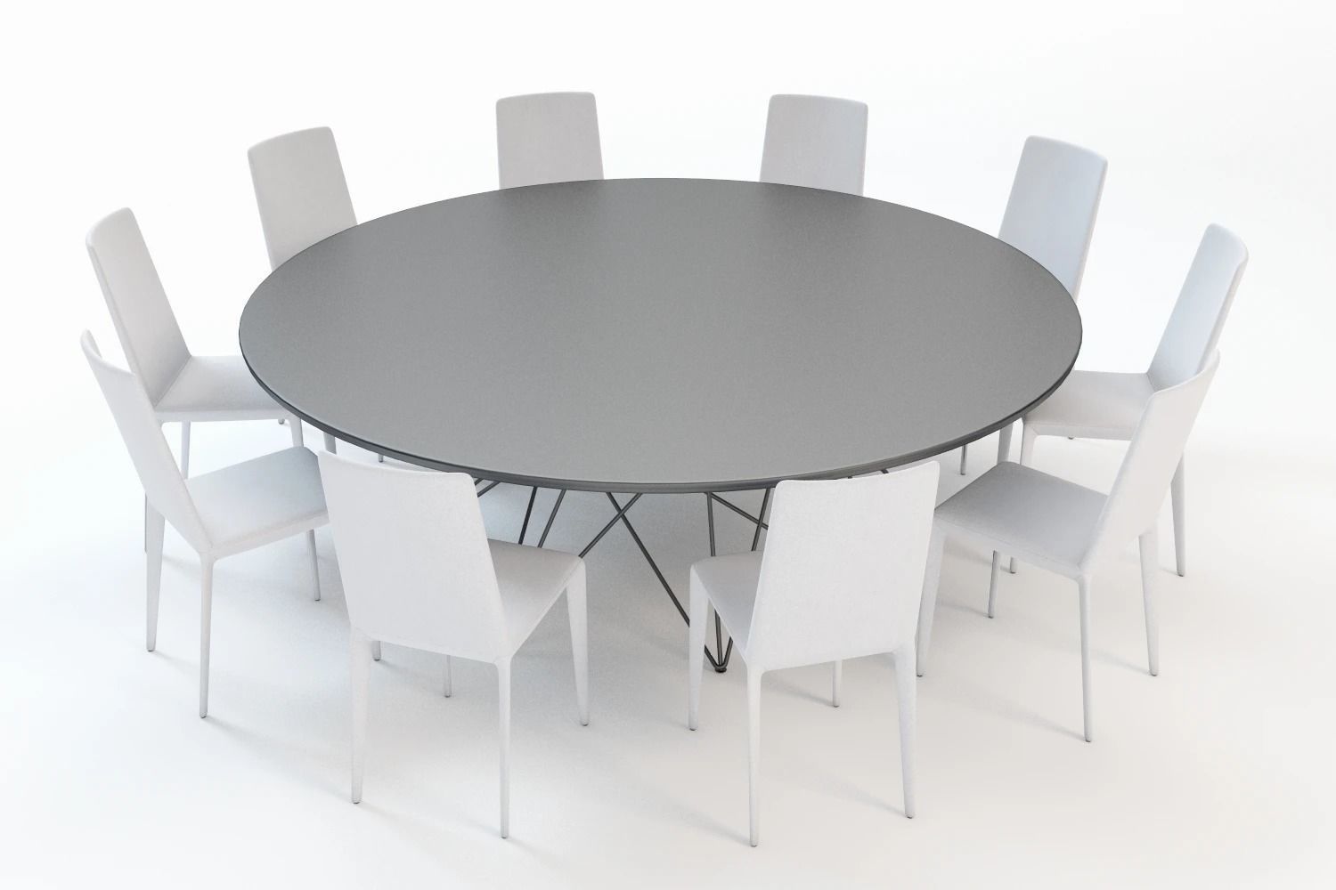 Octa Table With Chair 3D model_3