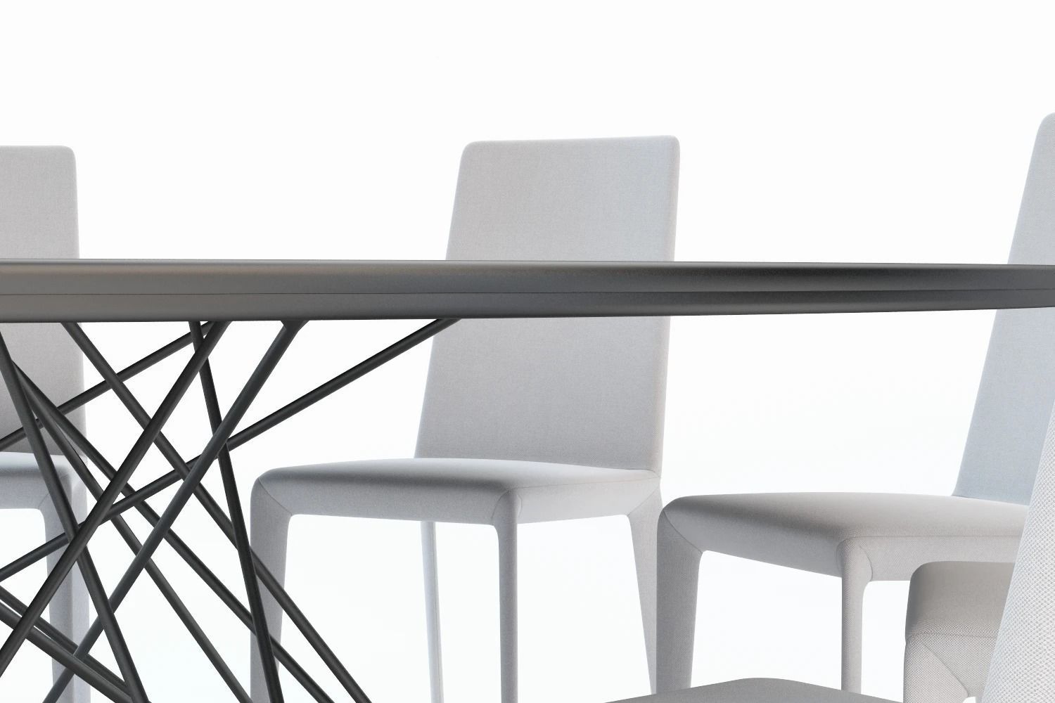 Octa Table With Chair 3D model_2