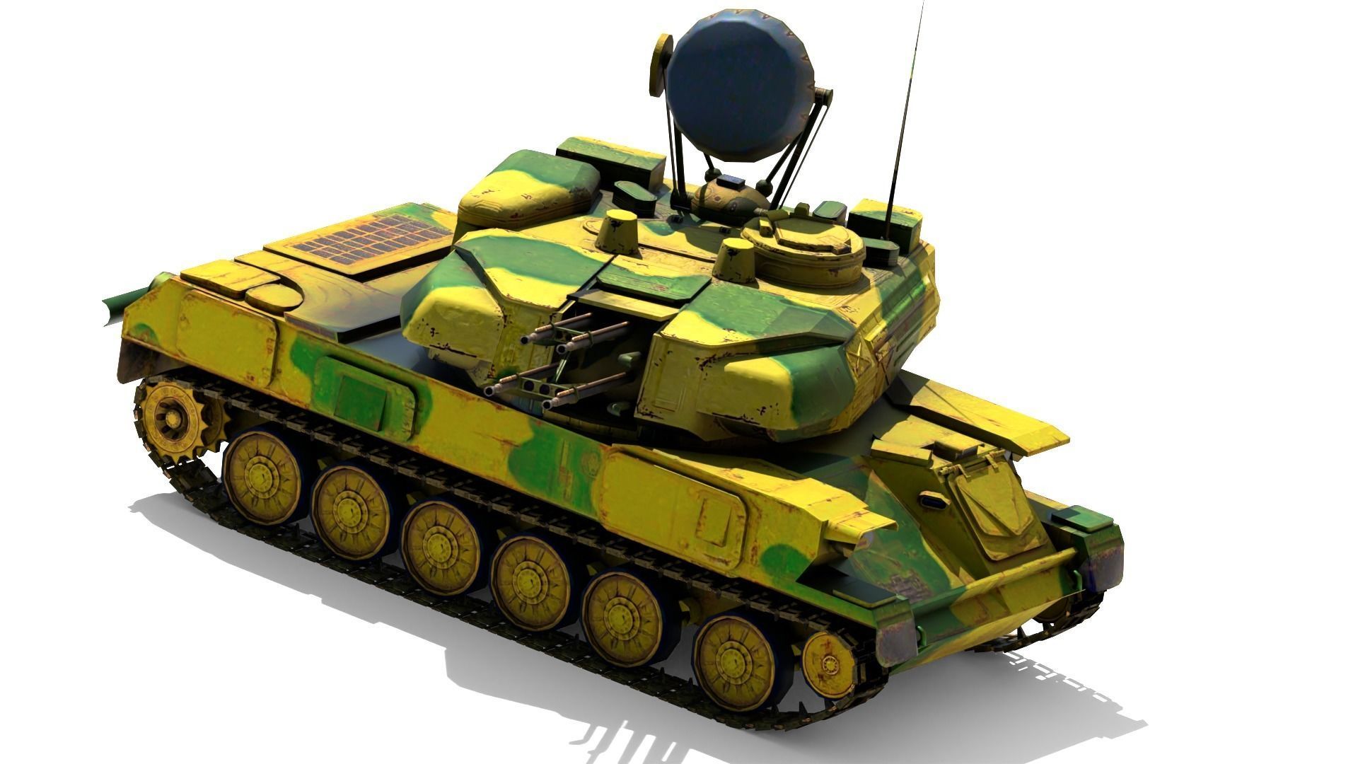 ZSU 23-4 Shilka Low-poly 3D model_2