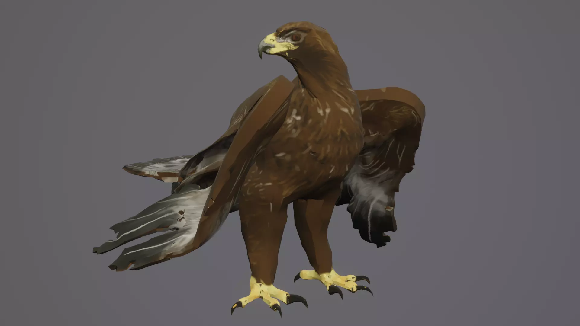 Golden Eagle Low Polly Low-poly 3D model_0