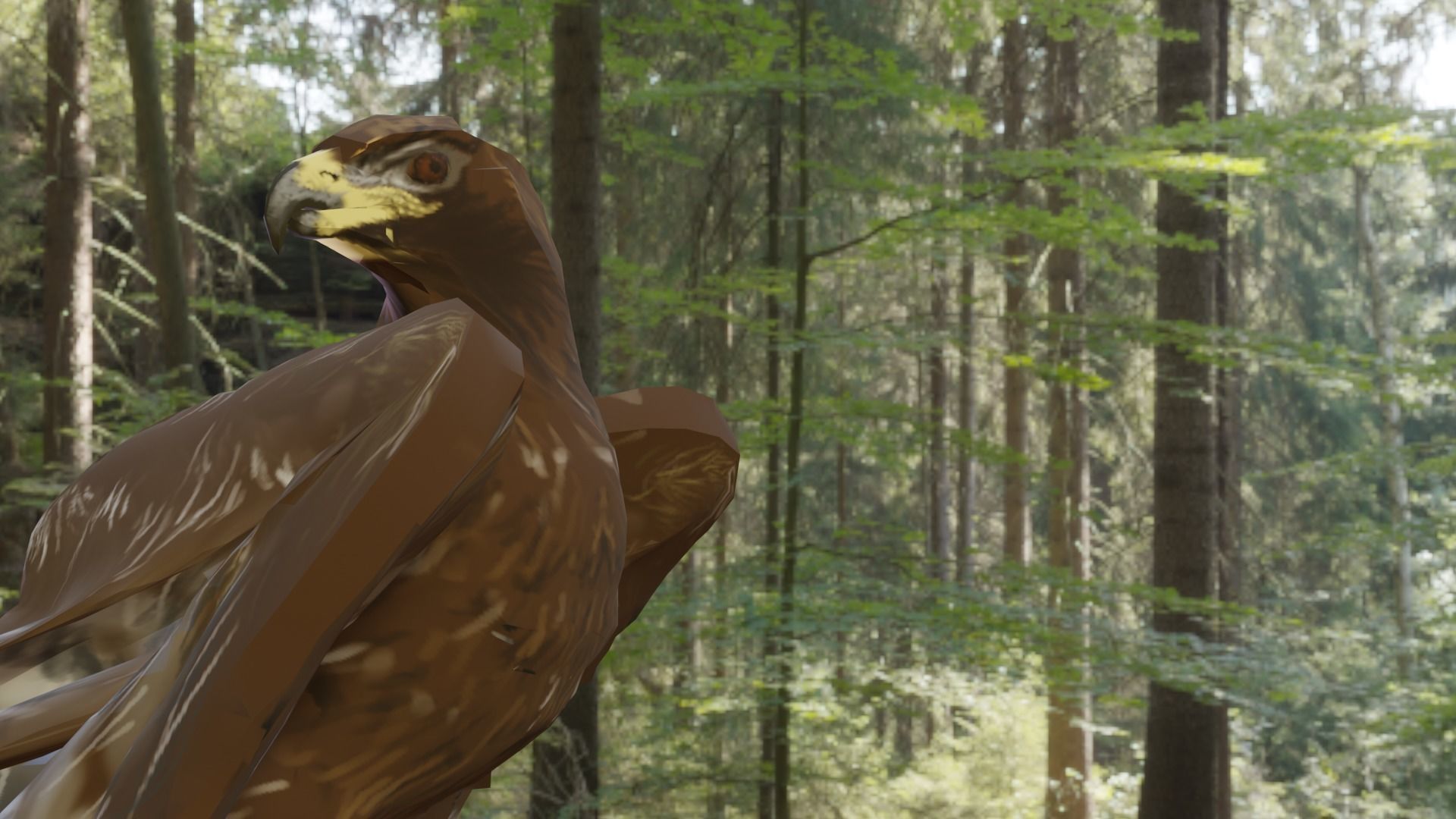 Golden Eagle Low Polly Low-poly 3D model_3