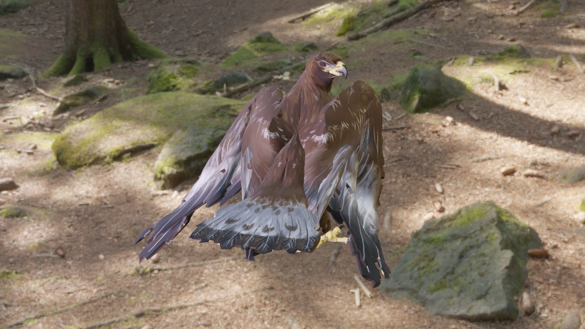Golden Eagle Low Polly Low-poly 3D model_2