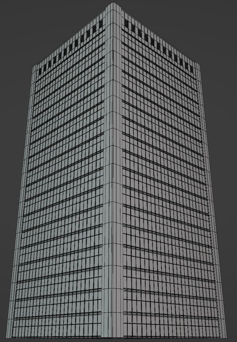 Background Building Pack Low-poly 3D model_29