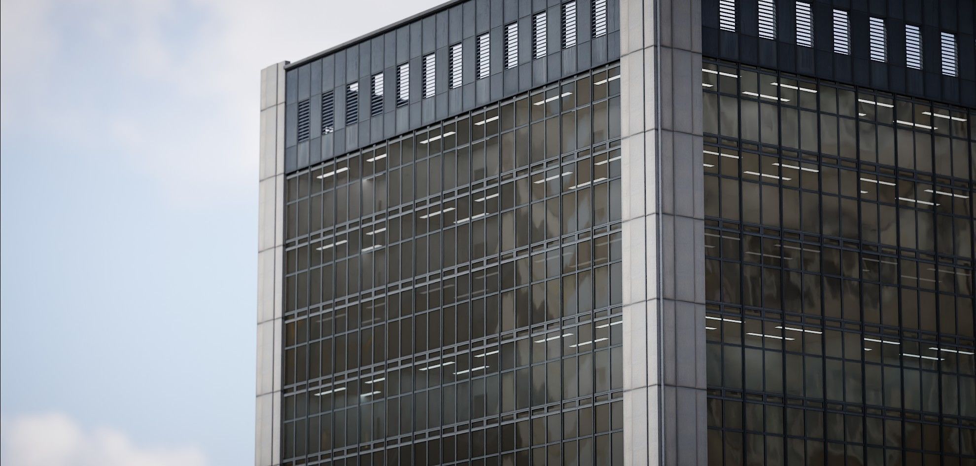 Background Building Pack Low-poly 3D model_7