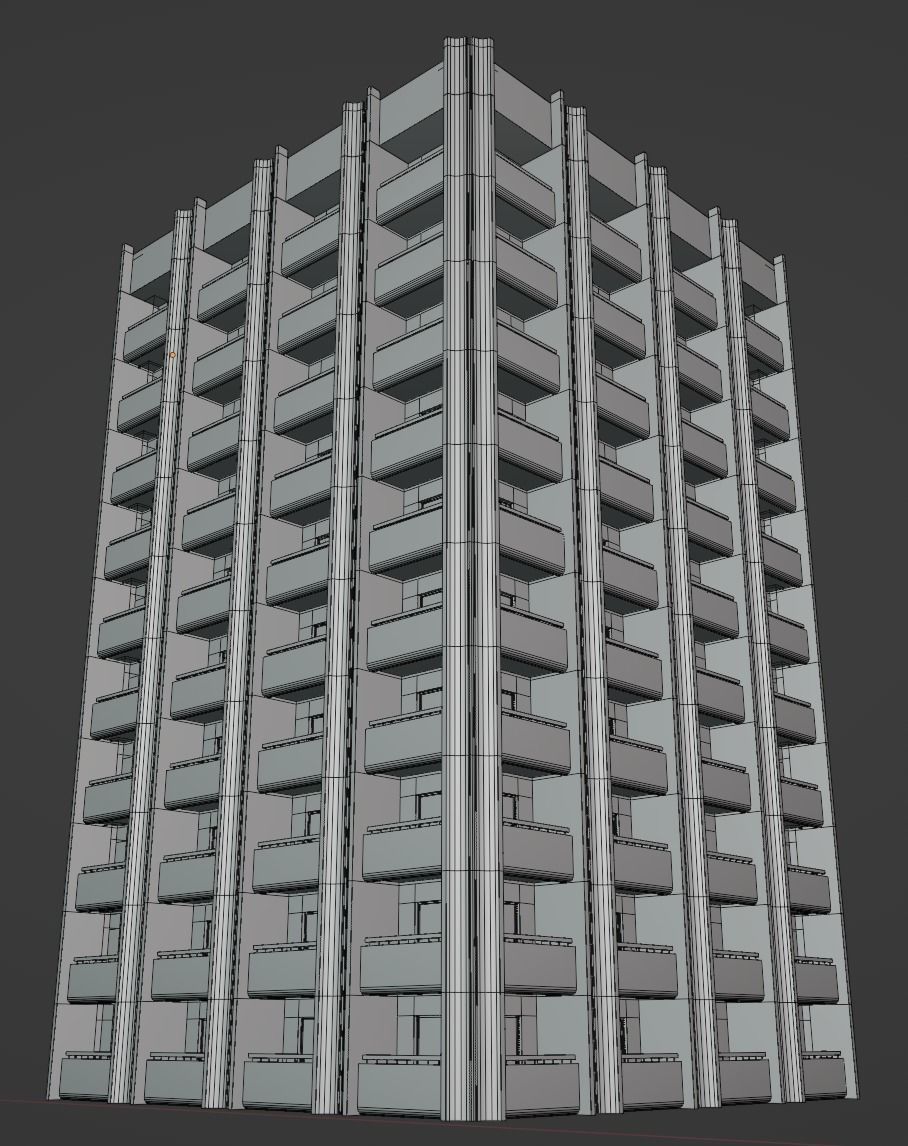 Background Building Pack Low-poly 3D model_26