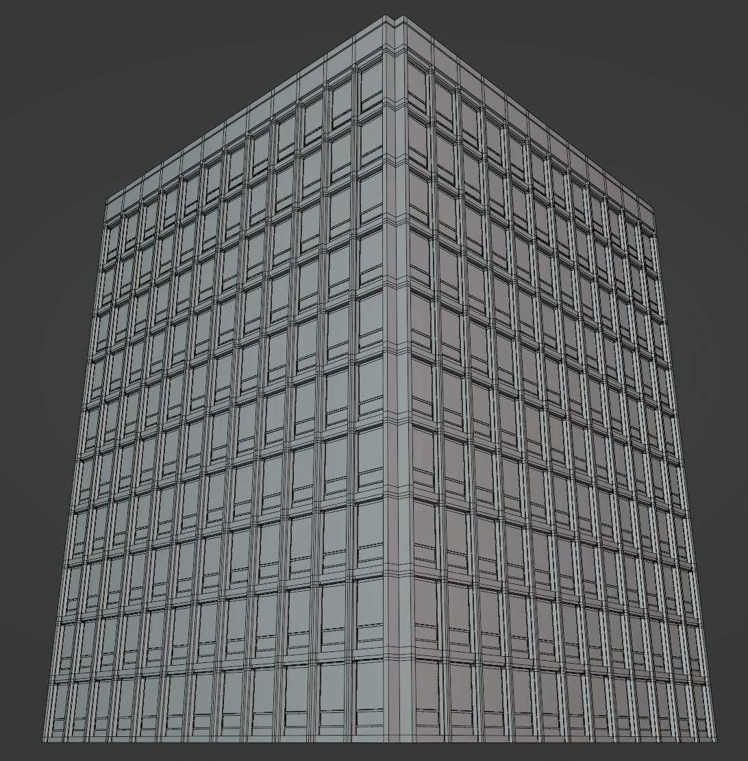 Background Building Pack Low-poly 3D model_23