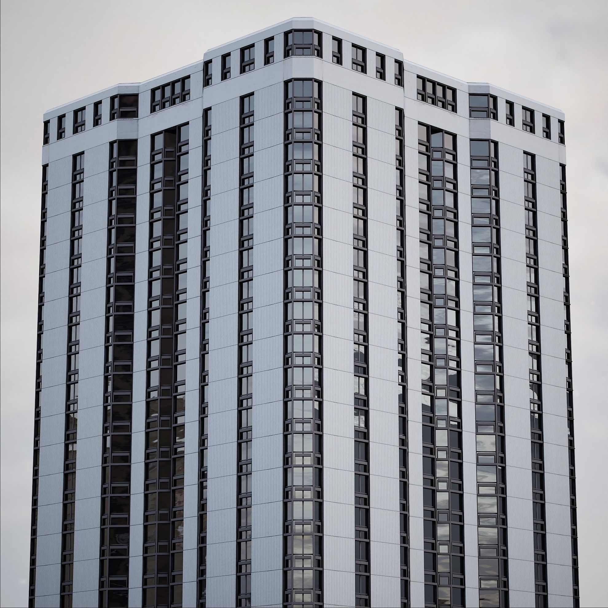 Background Building Pack Low-poly 3D model_13