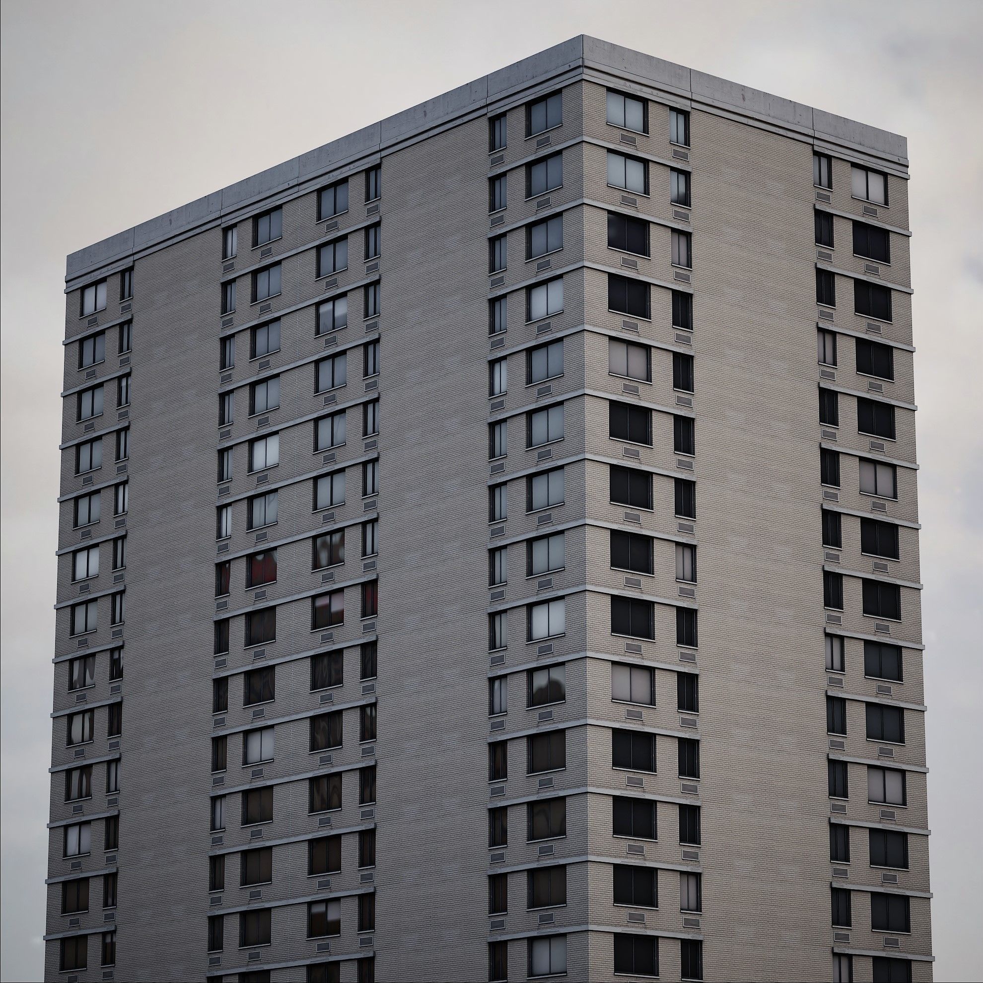 Background Building Pack Low-poly 3D model_19