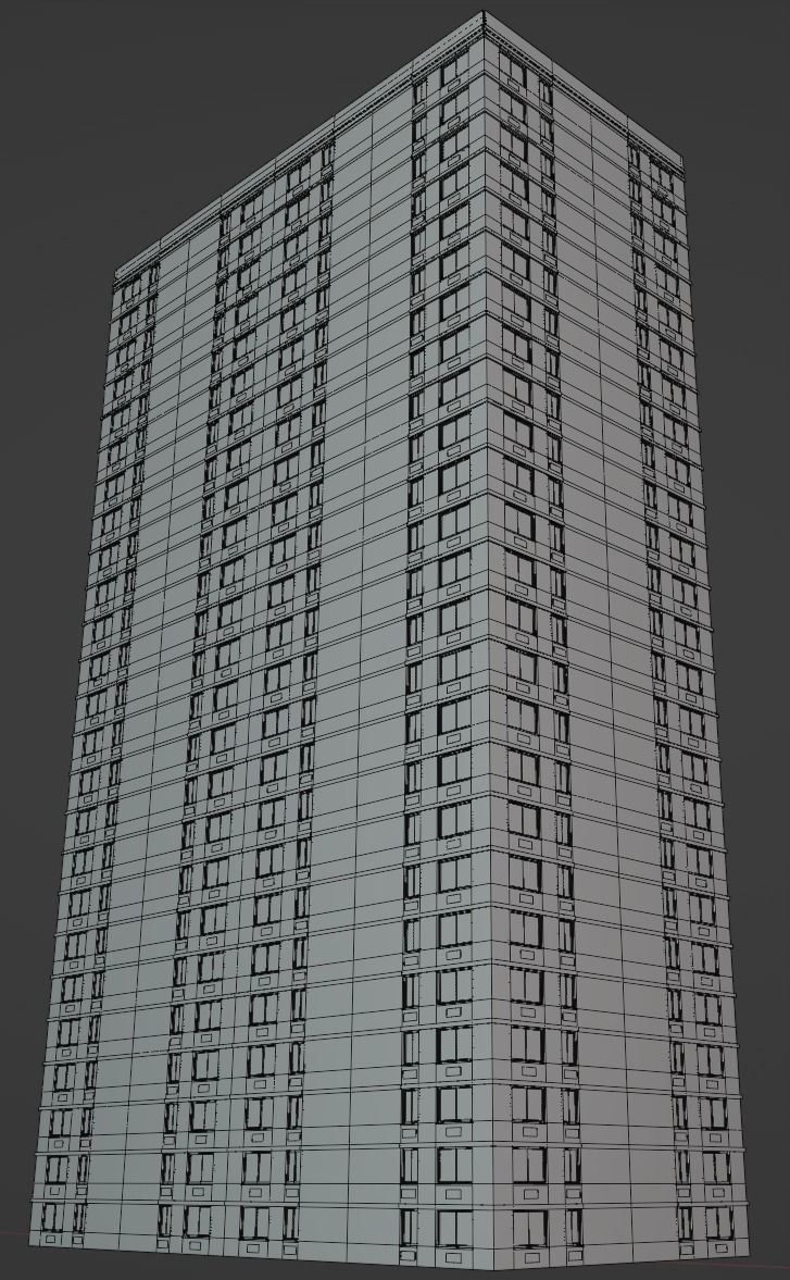 Background Building Pack Low-poly 3D model_31