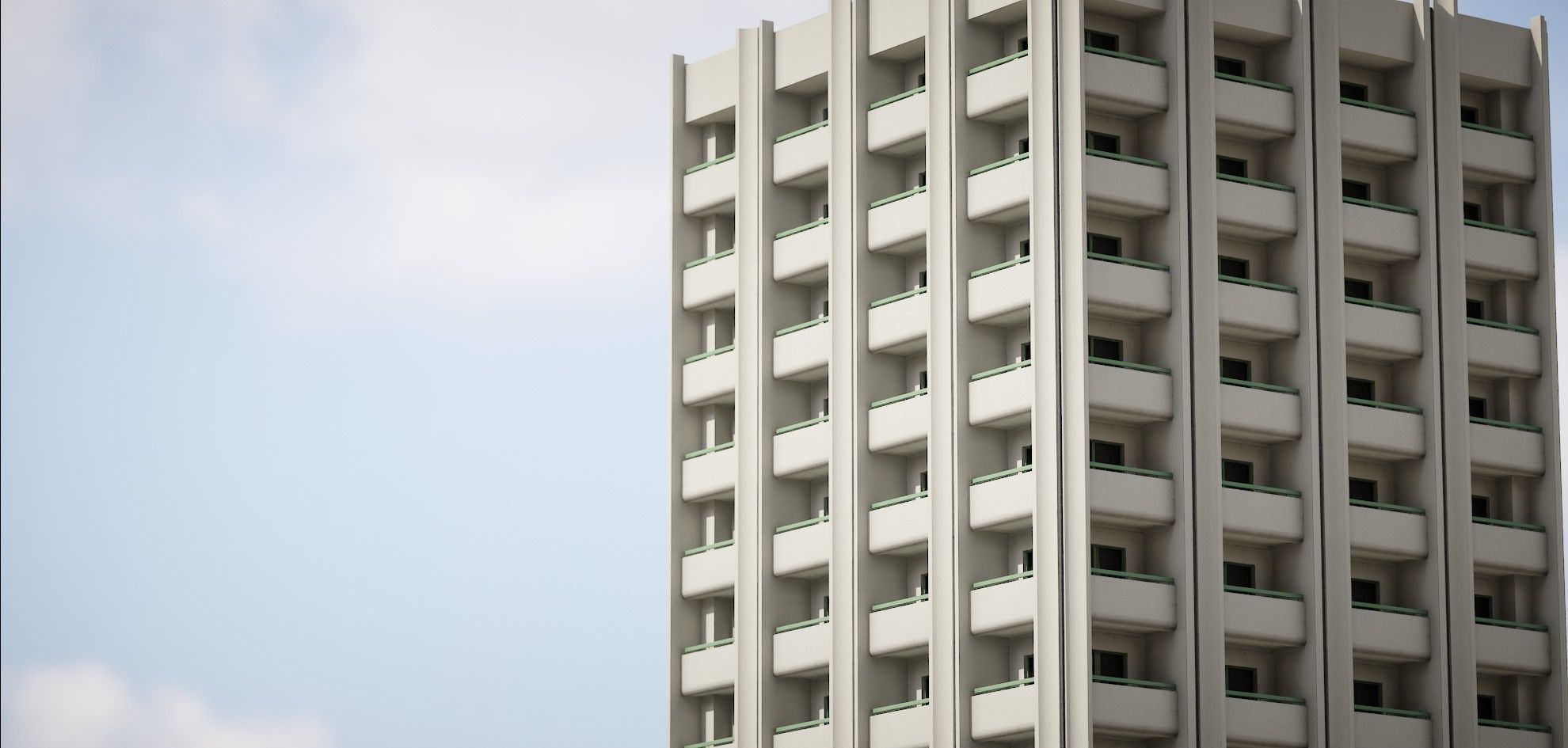 Background Building Pack Low-poly 3D model_10