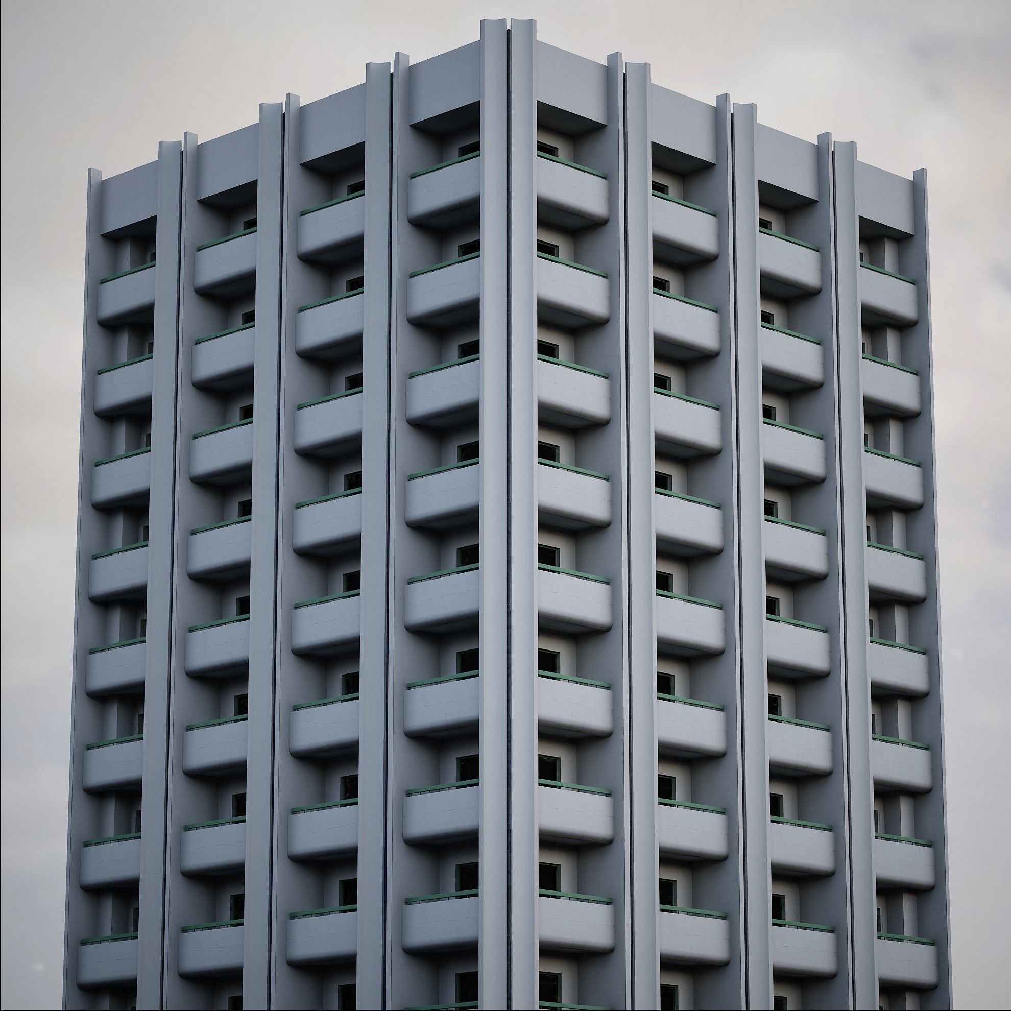 Background Building Pack Low-poly 3D model_21