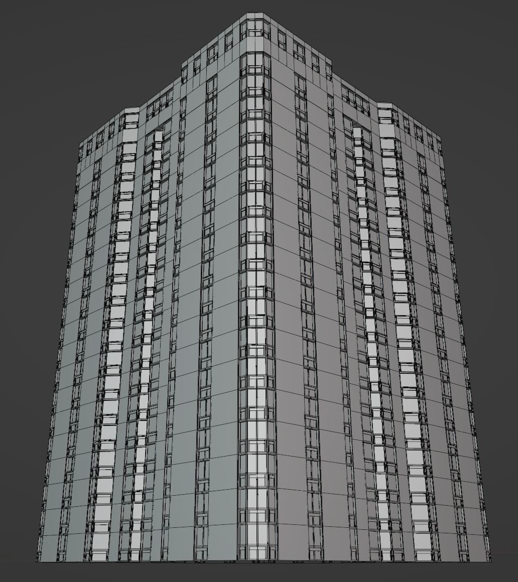 Background Building Pack Low-poly 3D model_27