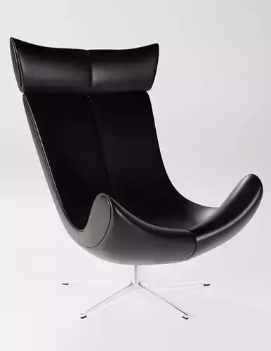 Black Leather Armchair 3D model