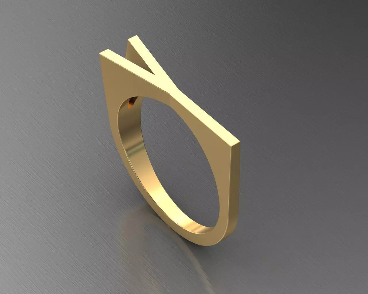 alphabet ring letter Y 3D print model