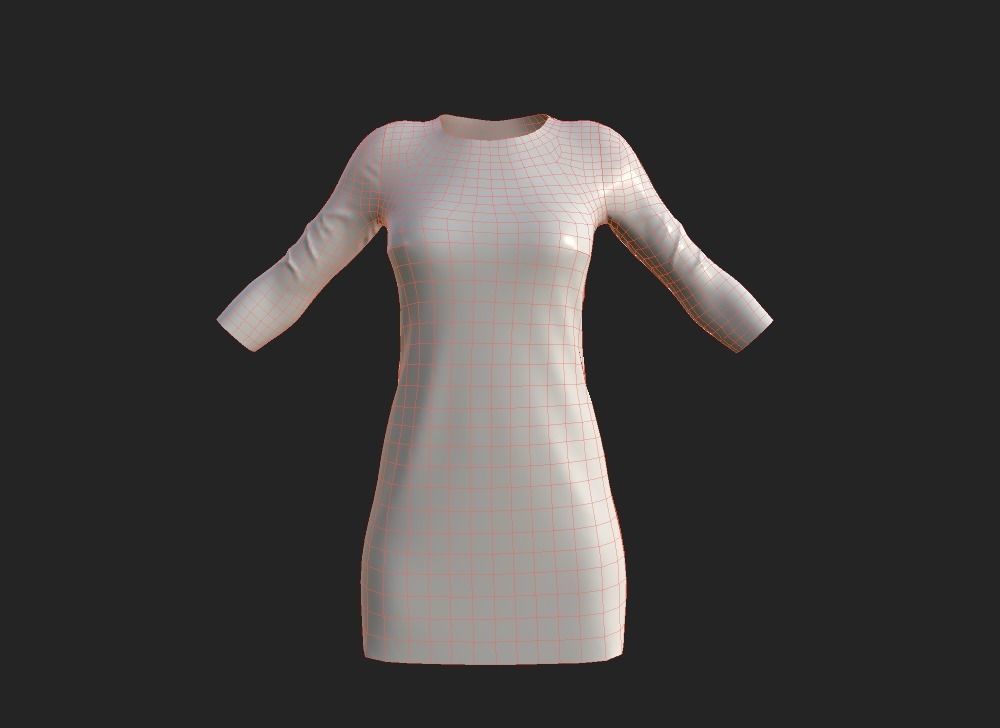 Low poly dress-constructor mannequin wearing dress Low-poly 3D model_5
