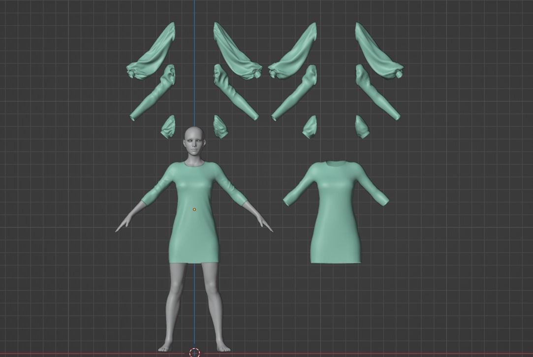 Low poly dress-constructor mannequin wearing dress Low-poly 3D model_6