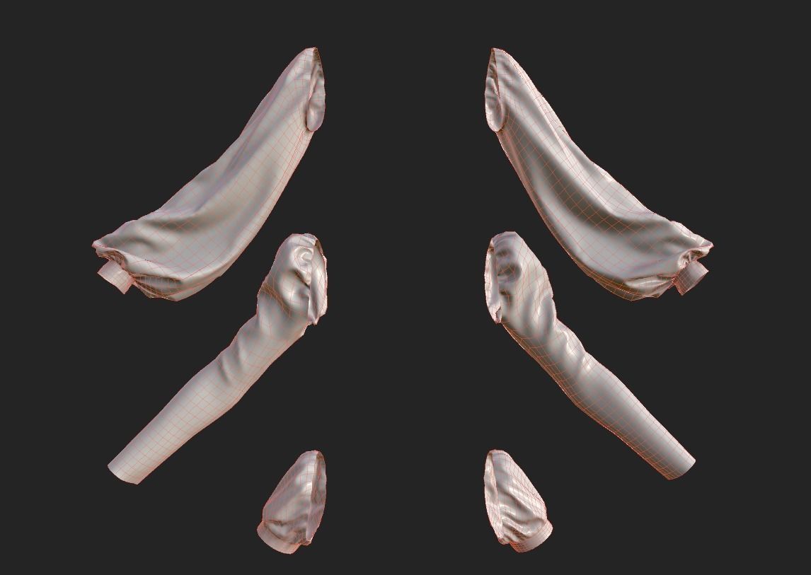 Low poly dress-constructor mannequin wearing dress Low-poly 3D model_4