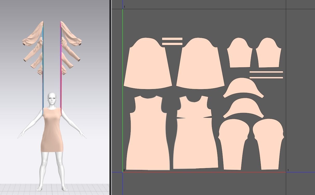 Low poly dress-constructor mannequin wearing dress Low-poly 3D model_7