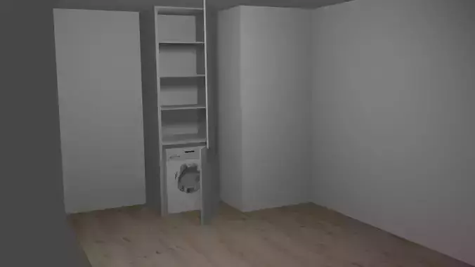 Wardrobe with washing machine 